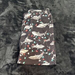 Cat & Jack Black Fleece Joggers with Whale and Light String Print